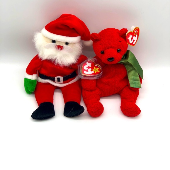 TY Beanie Babies Mistletoe The Bear & Santa Clause - Picture 2 of 4